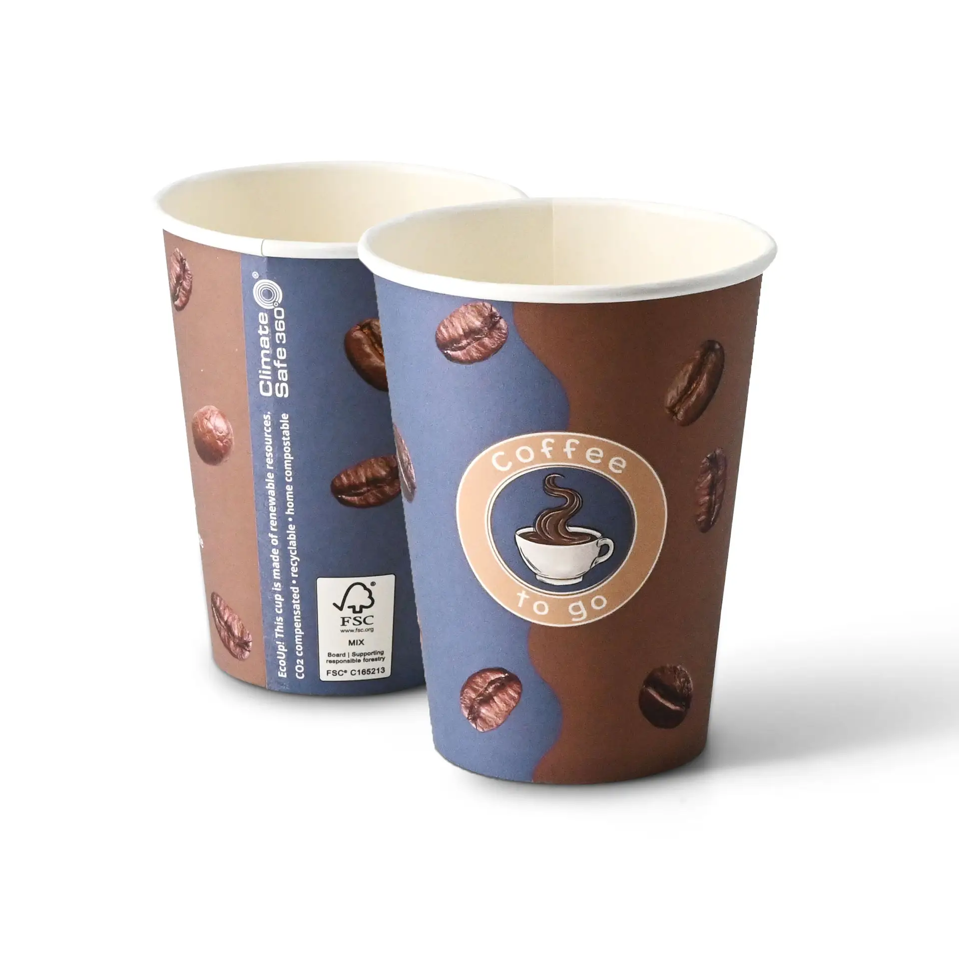 Pappbecher bedruckt "Kaffee  300 ml / 12 oz, Ø 90 mm