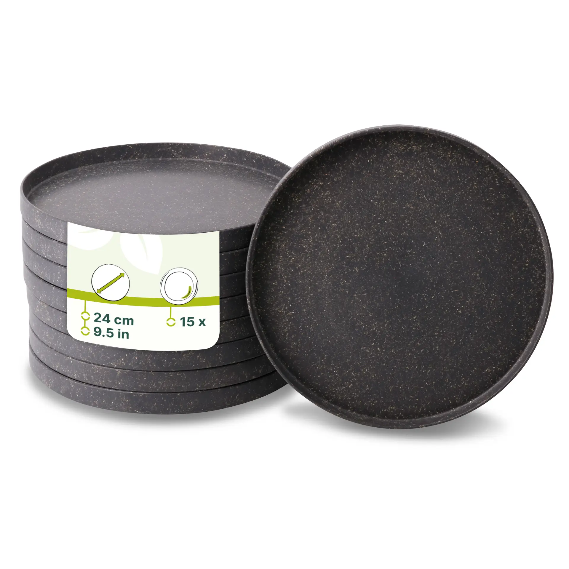 Mehrwegteller "merways Plate" Ø 24 cm, rund, Pfeffer / grau