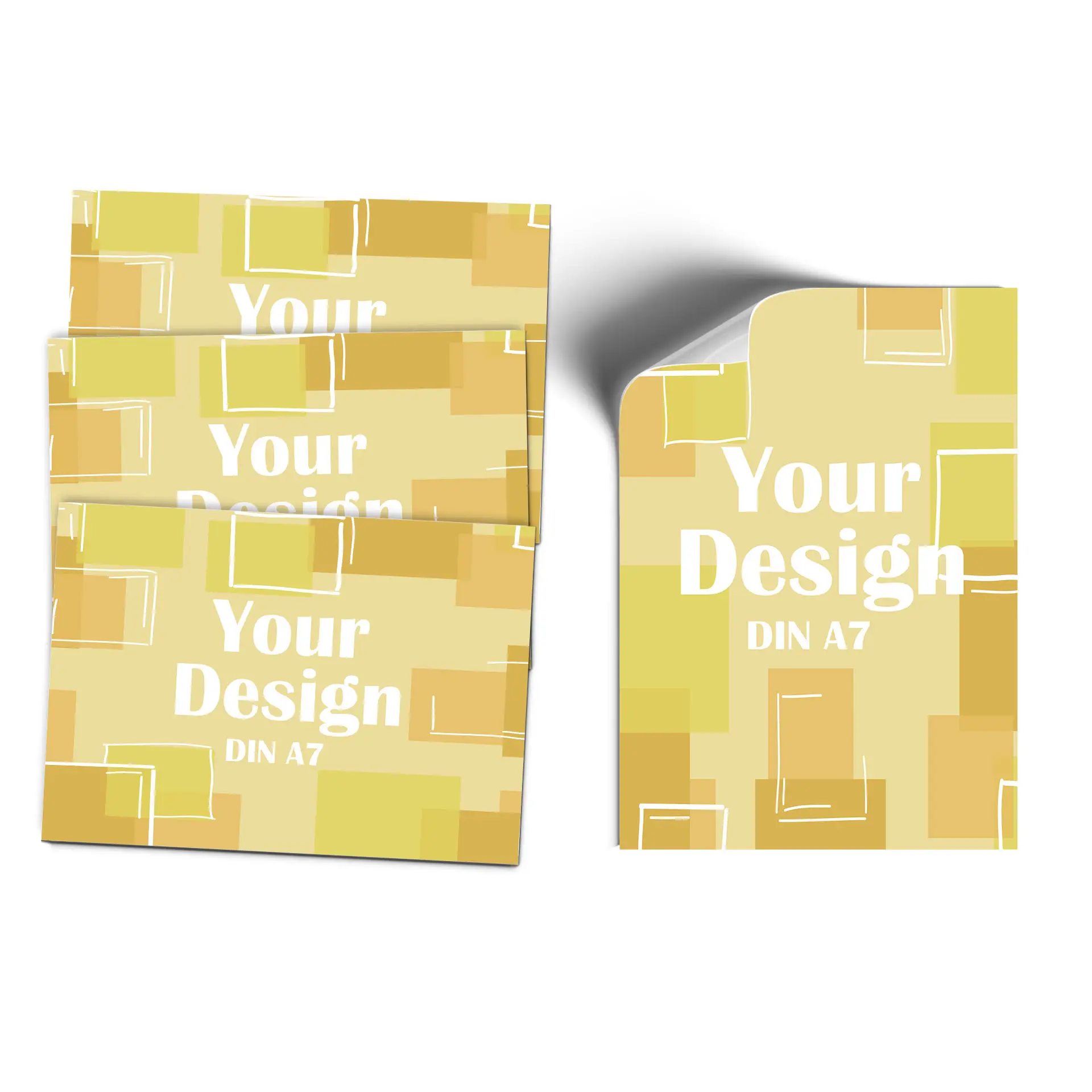 Un adesivo viola con un grafico circolare bianco e angoli arrotondati, delle dimensioni di 105x74 mm.