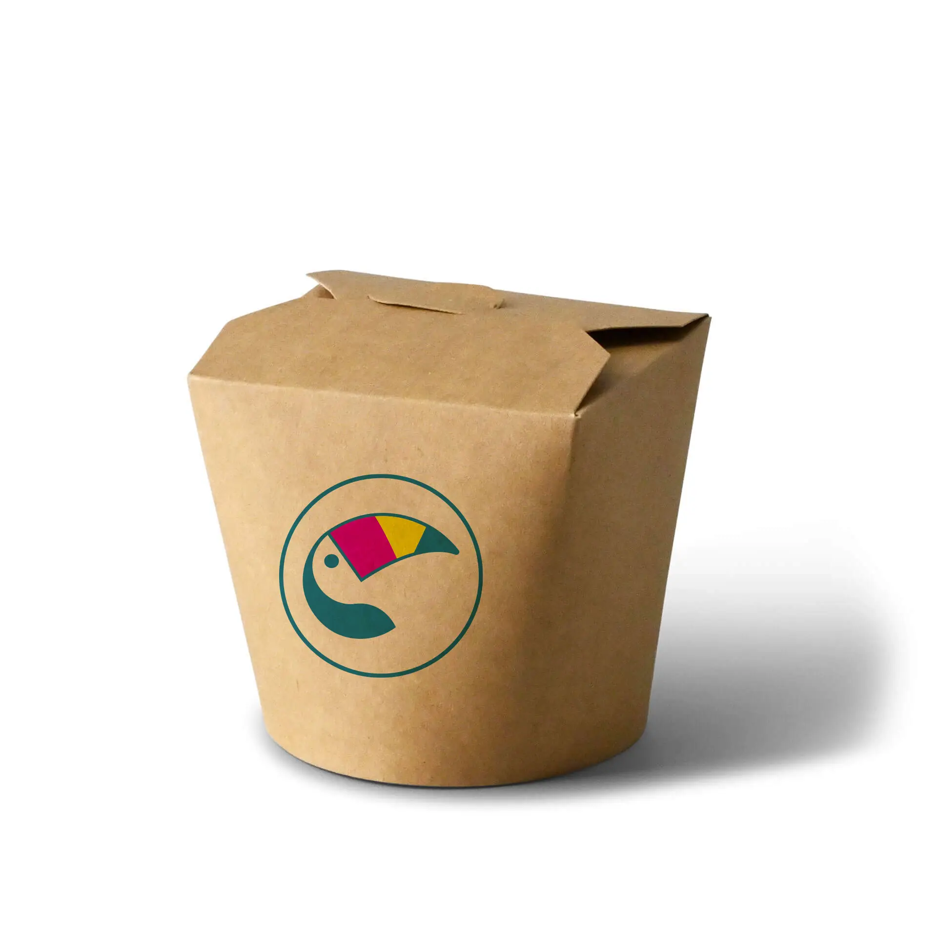 Scatole noodles personalizzate, 650 ml, marrone, con rivestimento PLA