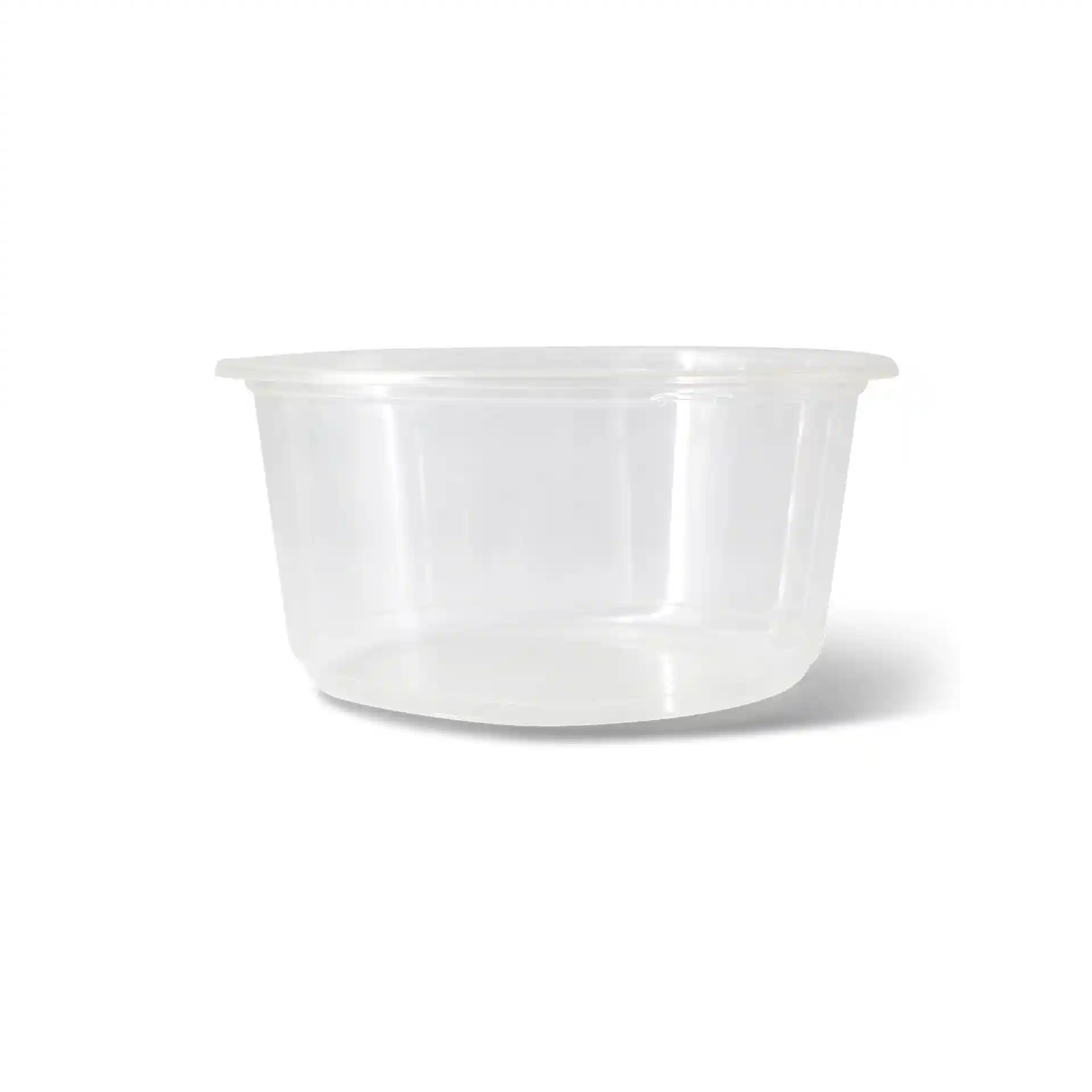 Contenitore rotondo trasparente con capacità di 700 ml e diametro di 143 mm.