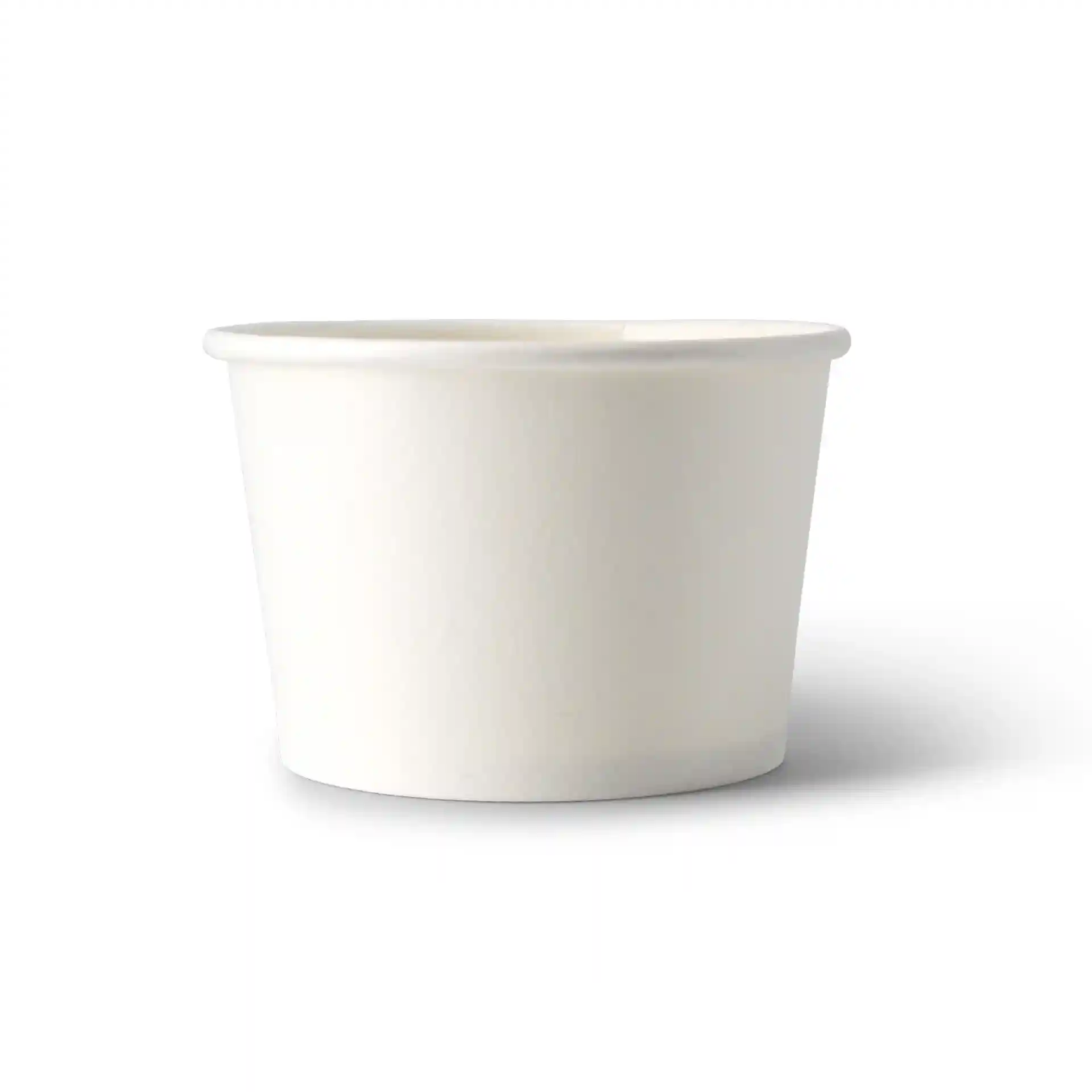 Cup in cartone bianco per gelato con un diametro di 76 mm e un'altezza di 50 mm, capienza 75 ml.