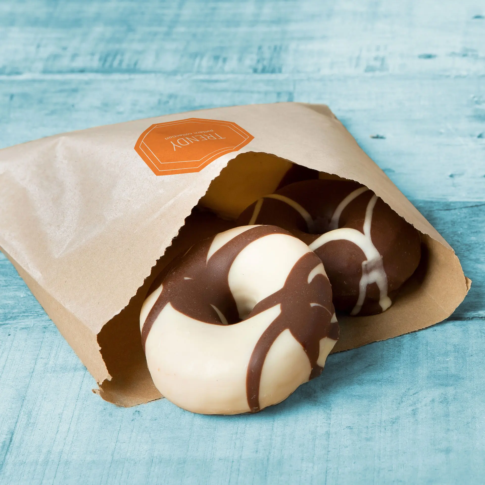 Stampa sacchetti piatti, marrone, 17 × 17 cm