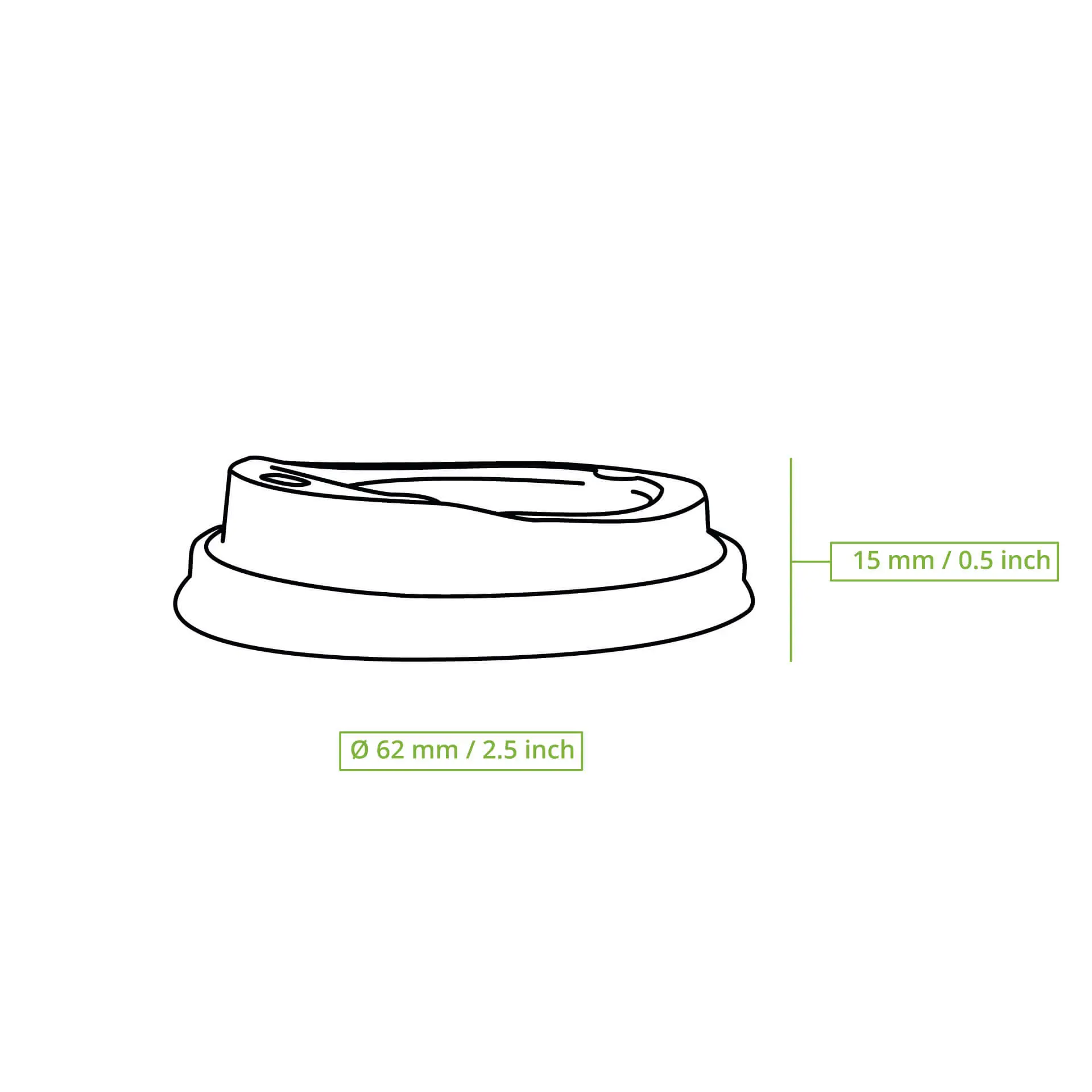 CPLA-Deckel Ø 62 mm, weiß, Trinköffnung