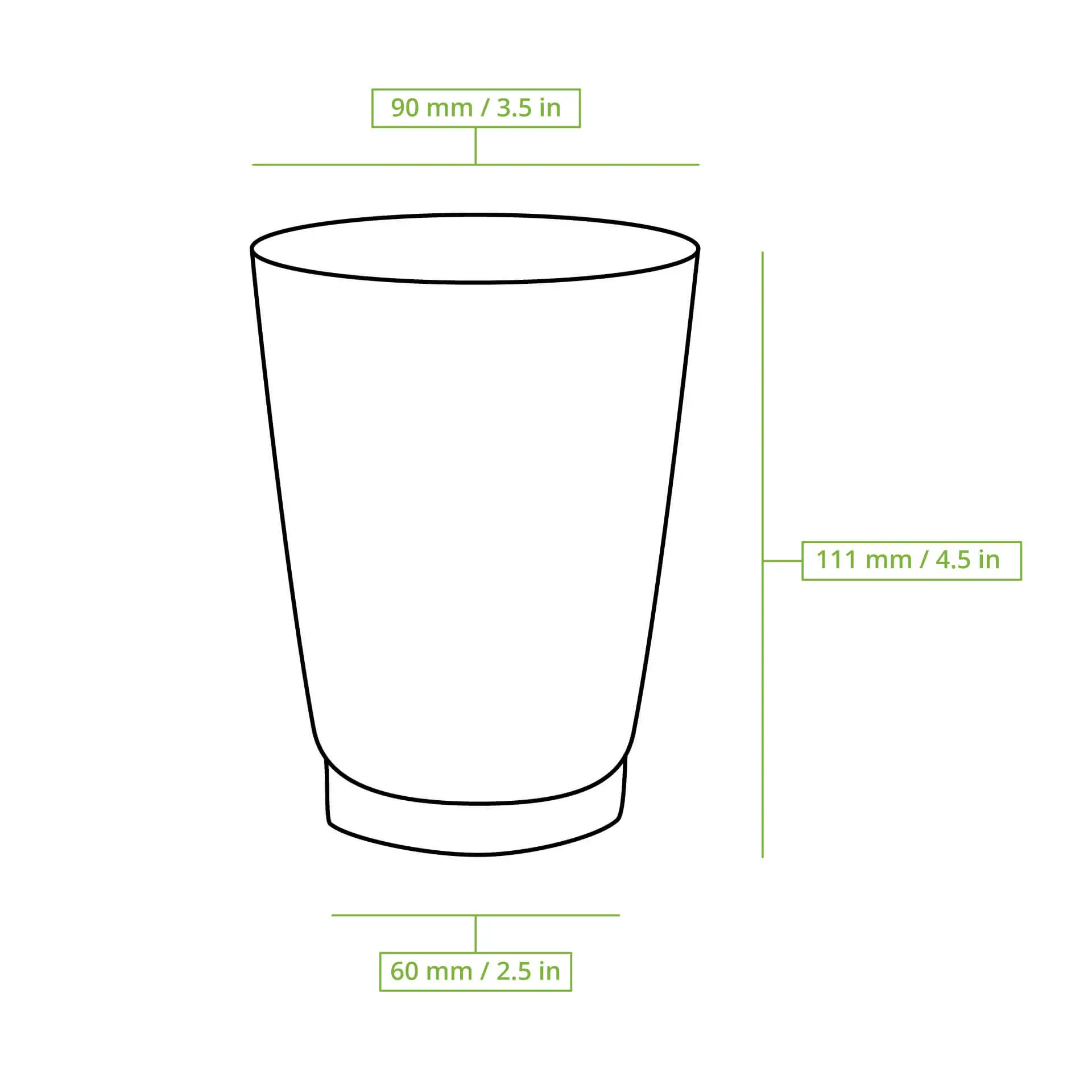Riffelbecher Winter "Zweige" 300 ml / 12 oz, Ø 90 mm, ungebleicht