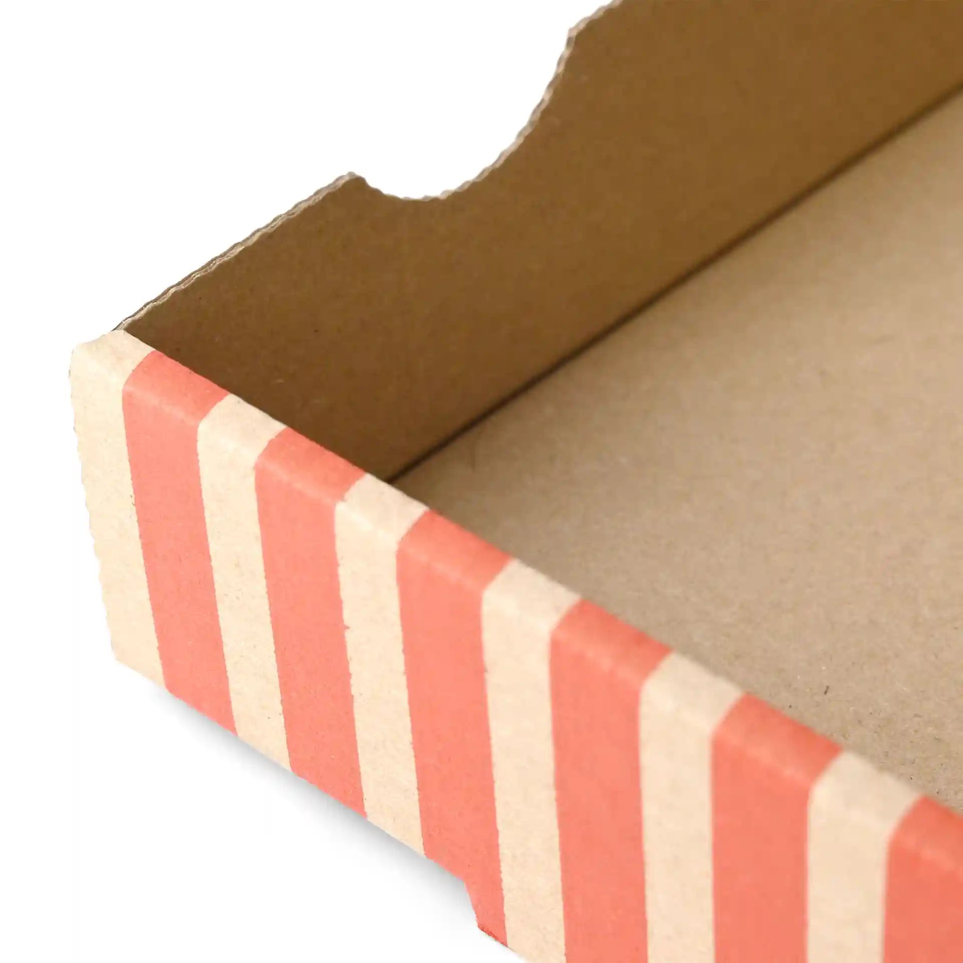 Scatola per pizza marrone con design di chef pizzaiolo, misura 32 x 32 x 4 cm, con esterno a righe.