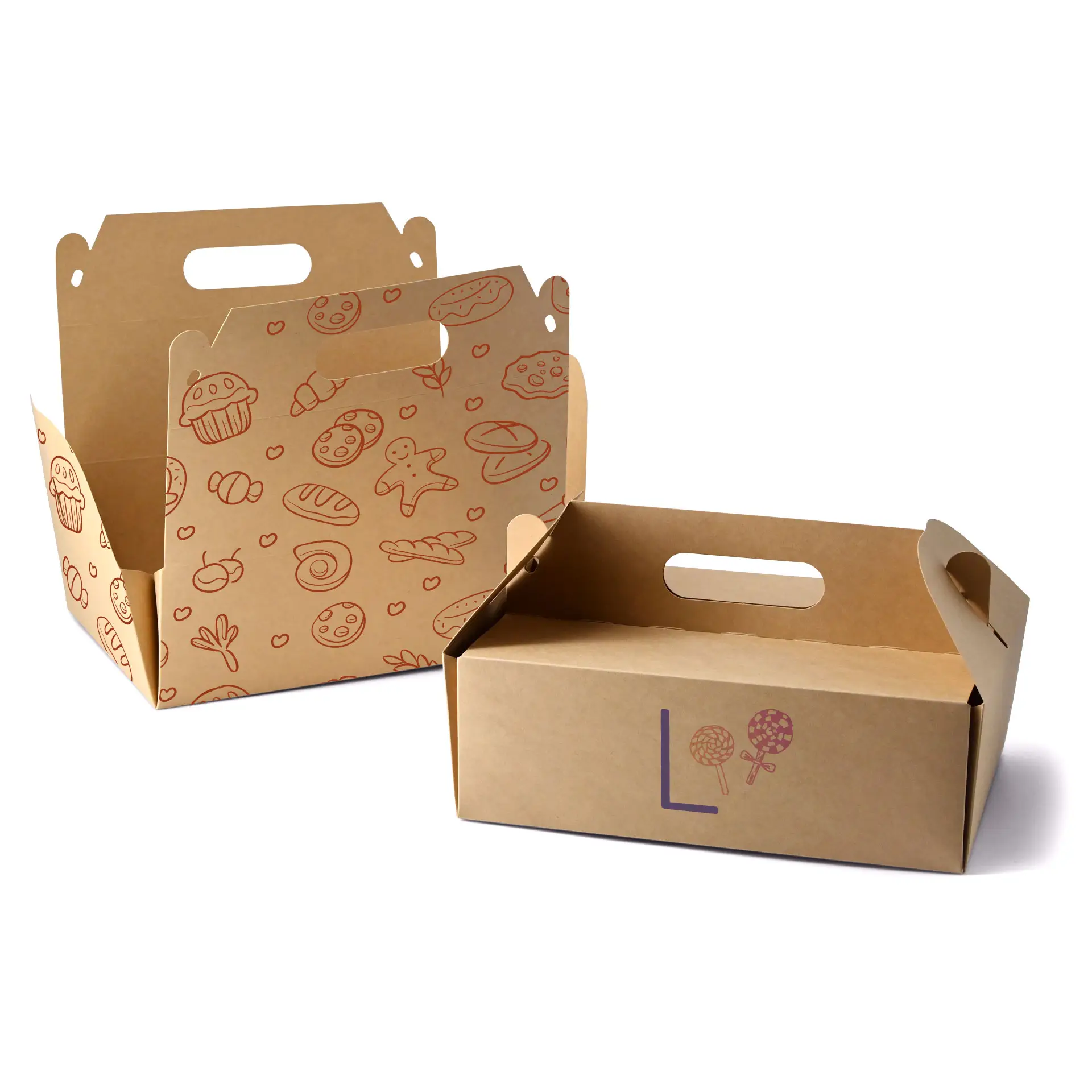 Scatola per torte personalizzata, 26 x 17 x 9 cm, marrone