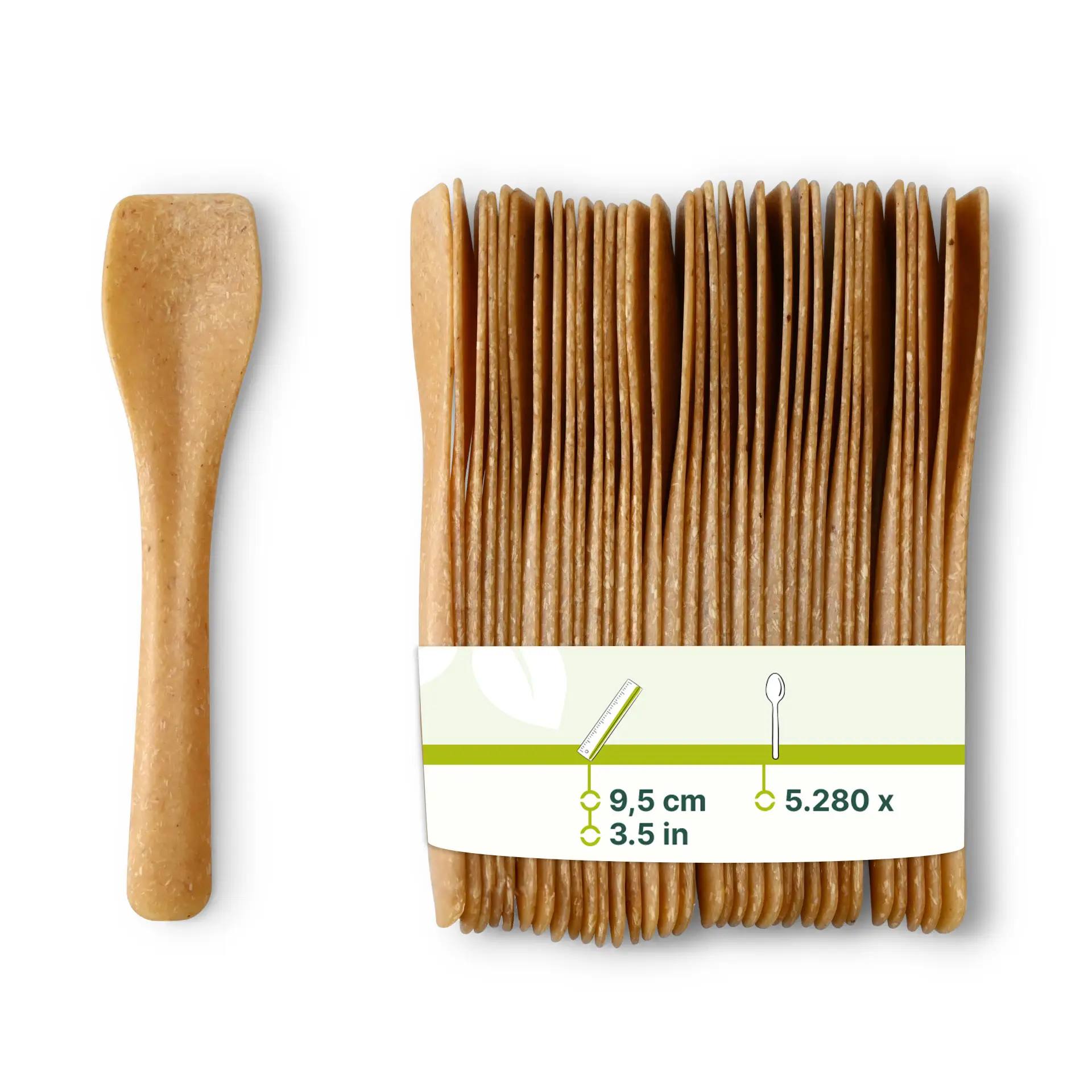 Mehrweg-Eisspatel 9,5 cm, Karamell / braun