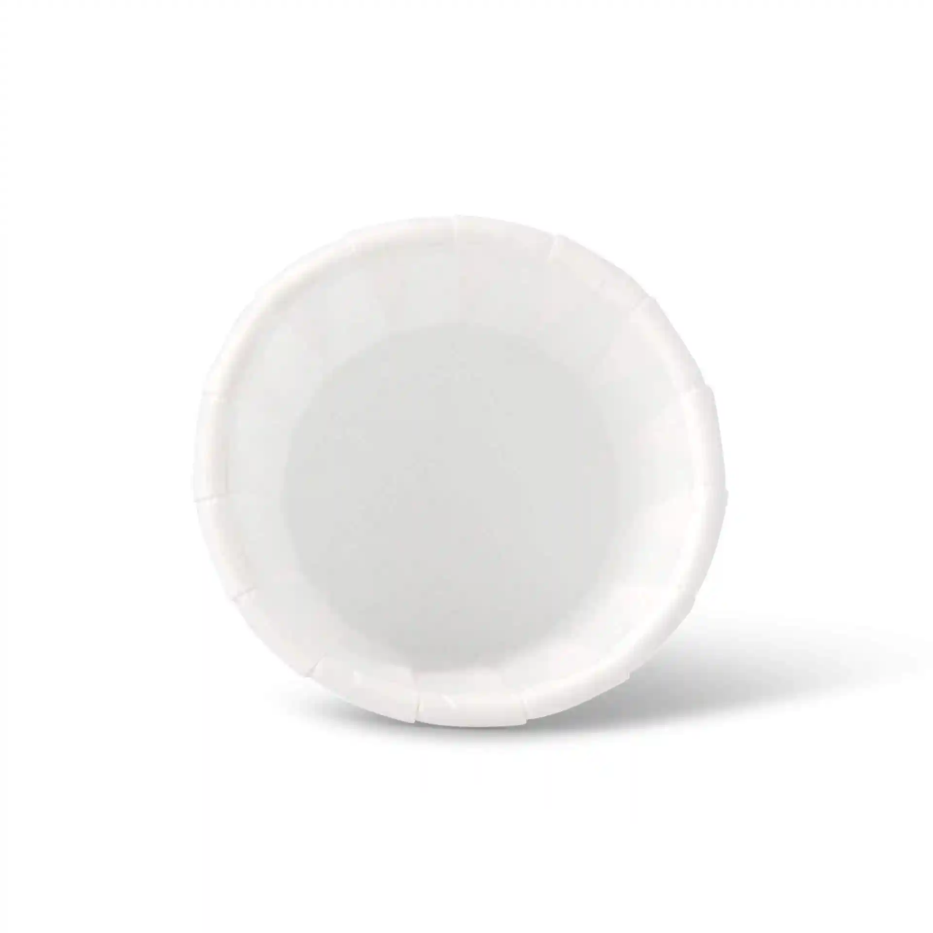 Bicchiere bianco con un diametro di 48 mm e un'altezza di 30 mm, progettato per un volume di riempimento di 35 ml.