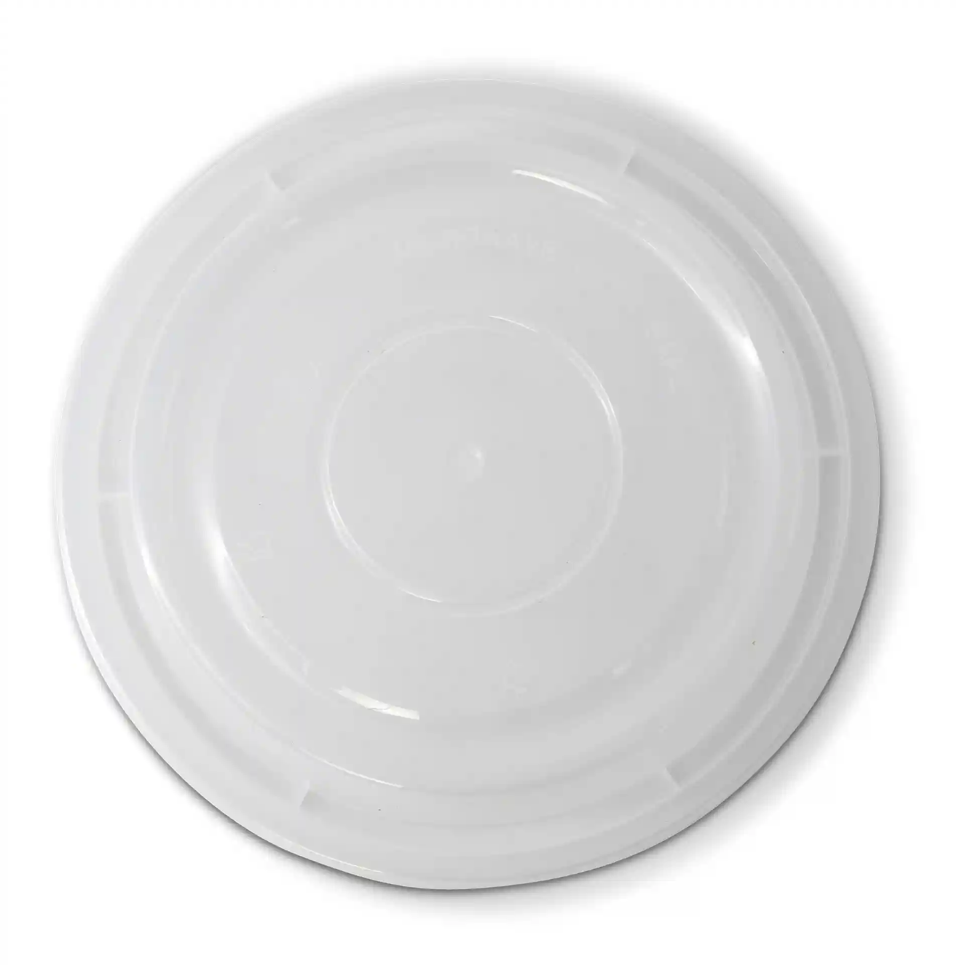 Coperchio rotondo trasparente in polipropilene, con un diametro di 160 mm e un'altezza di 15,2 mm.