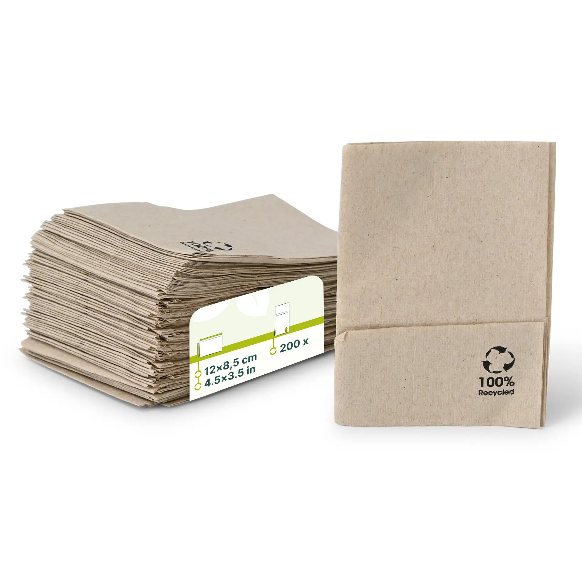 rPapier-Eis-Servietten 12 x 8,5 cm, 1-lagig, gefaltet, ungebleicht