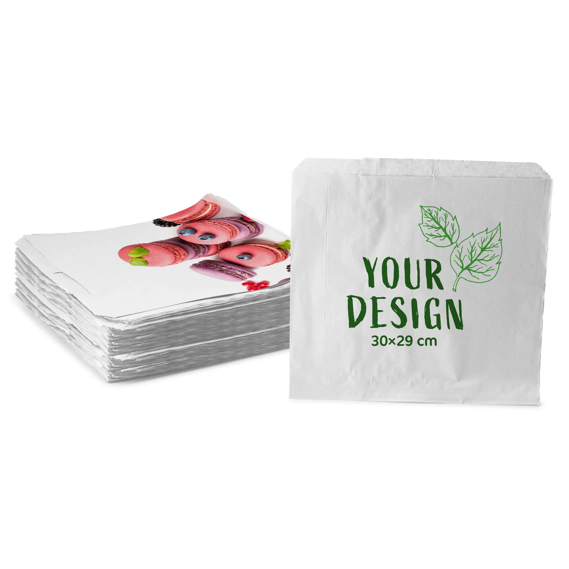 Stampa sacchetti piatti, bianco, 30 × 29 cm