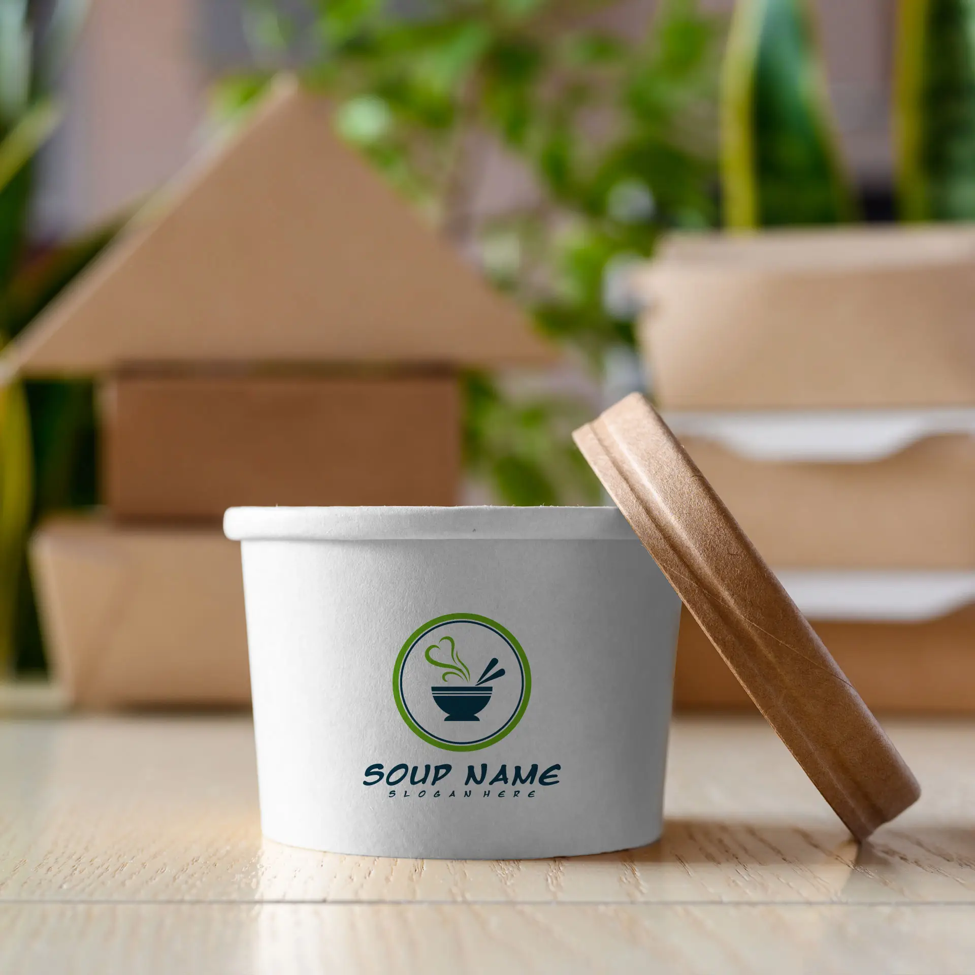 Suppenbecher to go bedruckt, 200 ml, Ø 90 mm, weiß, PLA-beschichtet