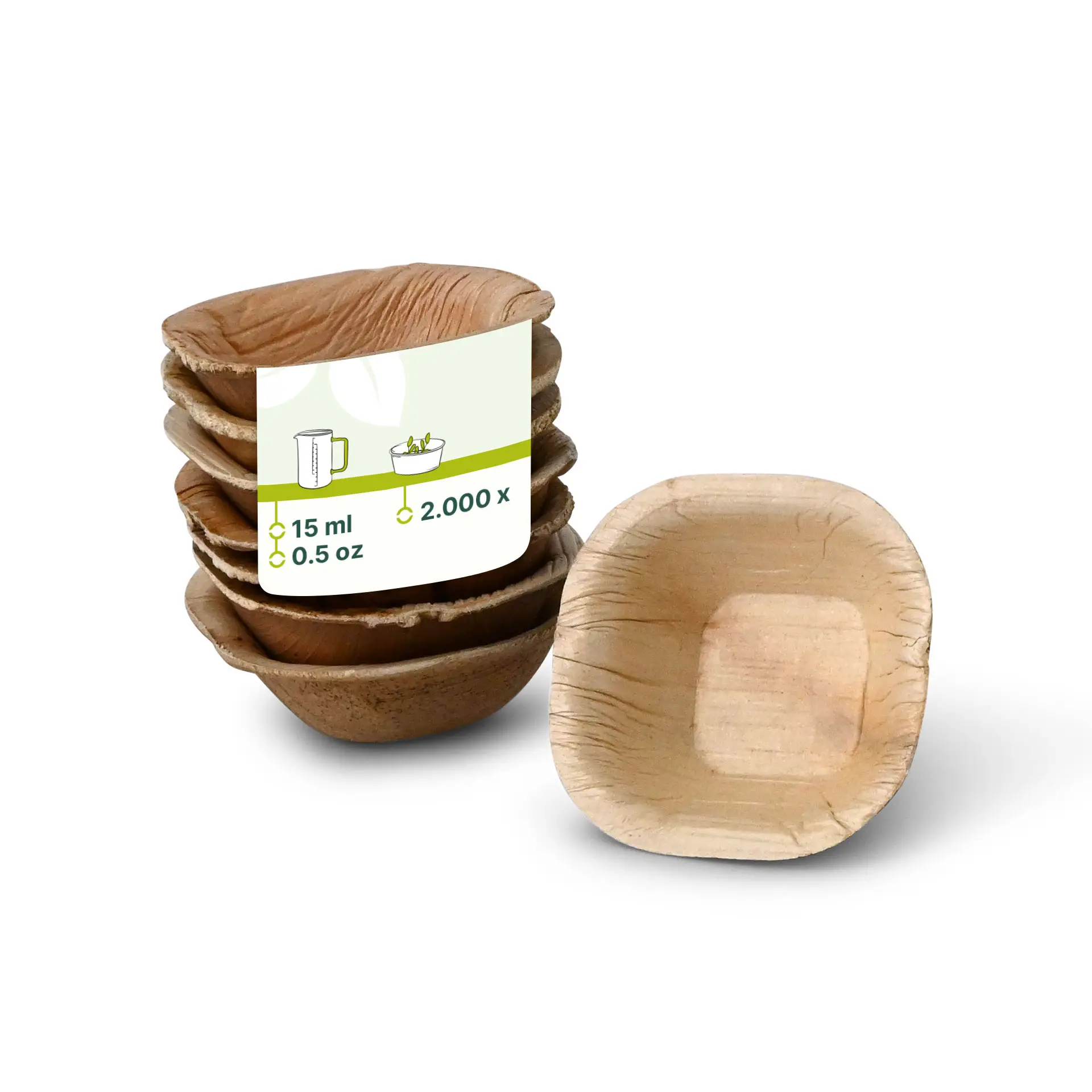 Palmblatt Schälchen "Palmware®" 15 ml, quadratisch