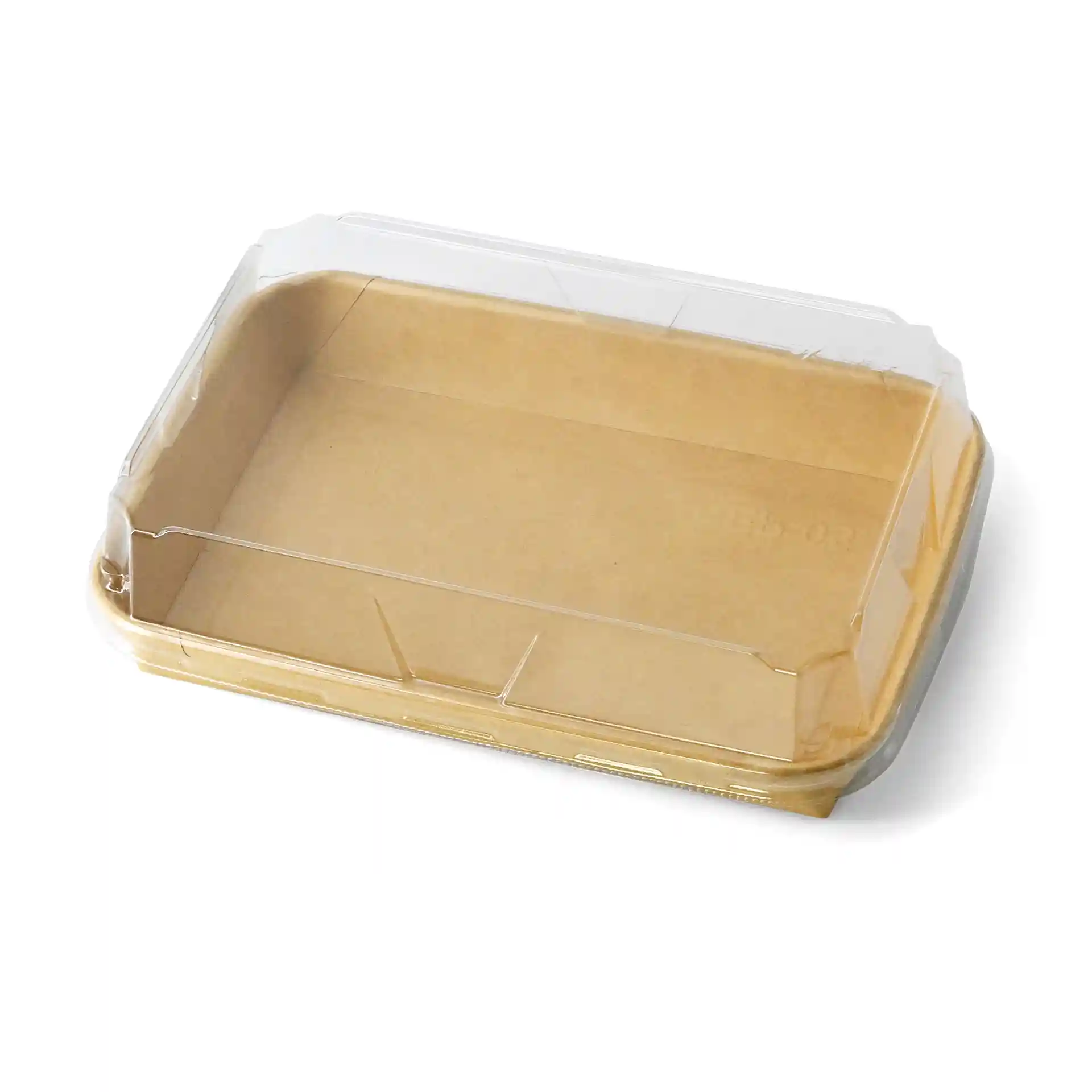 Coperchio in PET trasparente per scatola di sushi, dimensioni 18,5 x 13 x 3 cm, con un'altezza di 3,5 cm.