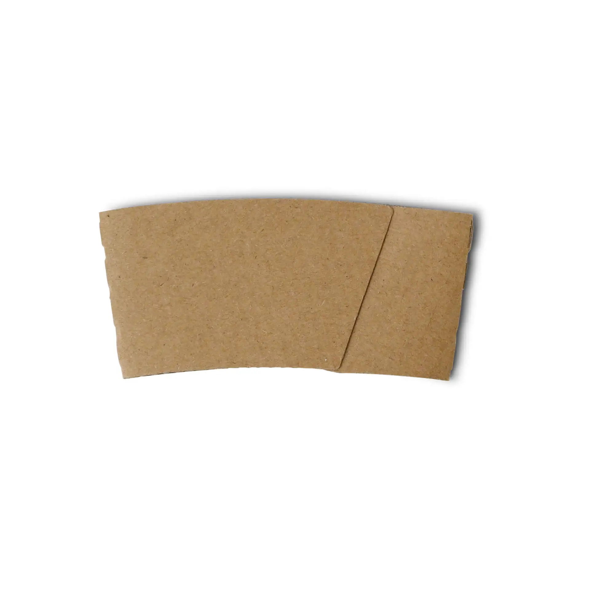 Manicotto in cartone marrone per bicchieri di carta da 150, 200 o 250 ml, alto 53 mm e largo 115 mm.