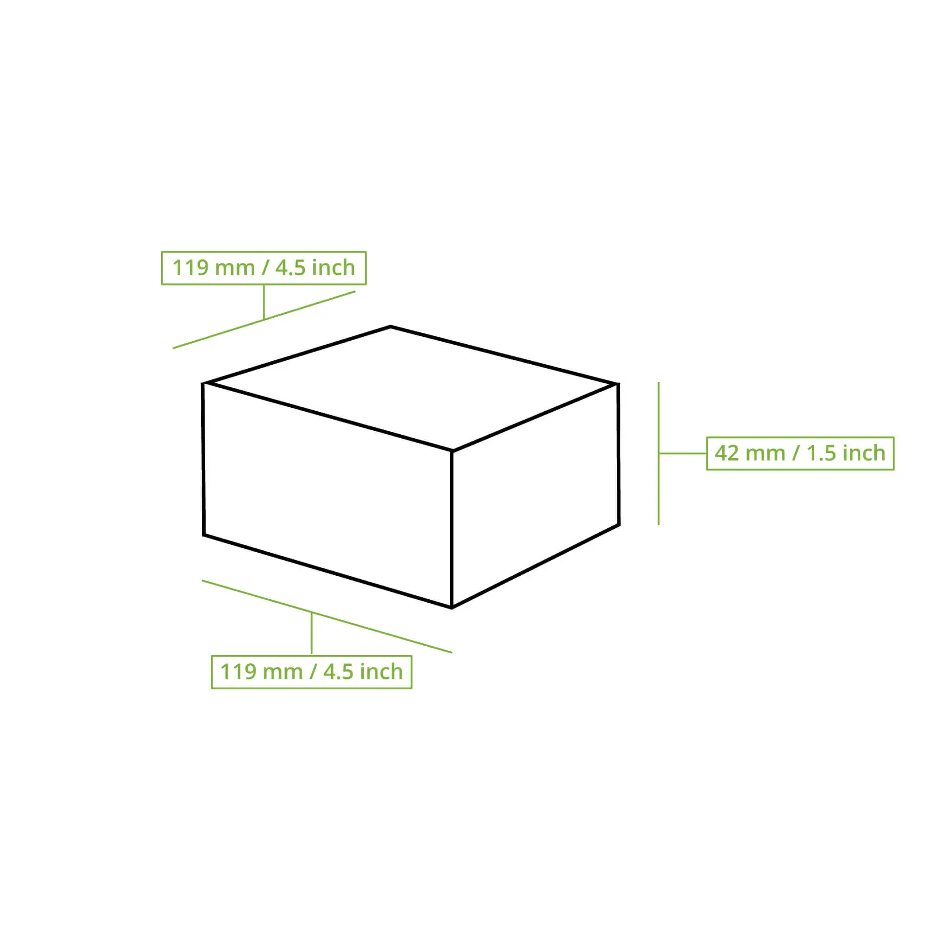 Faltschachteln mit Sichtfenster 12 x 12 x 4 cm, 600 ml, Zellulose-Fenster, weiß, faltbar