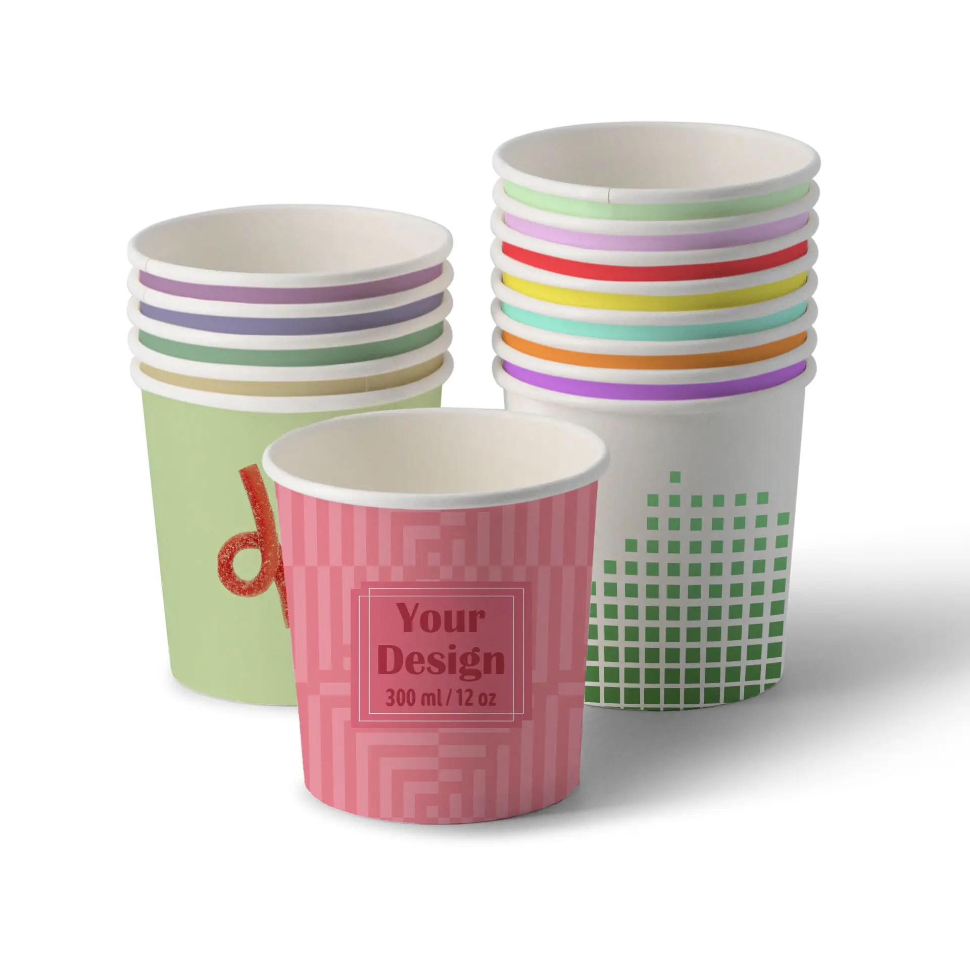 Suppenbecher to go bedruckt, 300 ml, Ø 90 mm, weiß, PE-beschichtet