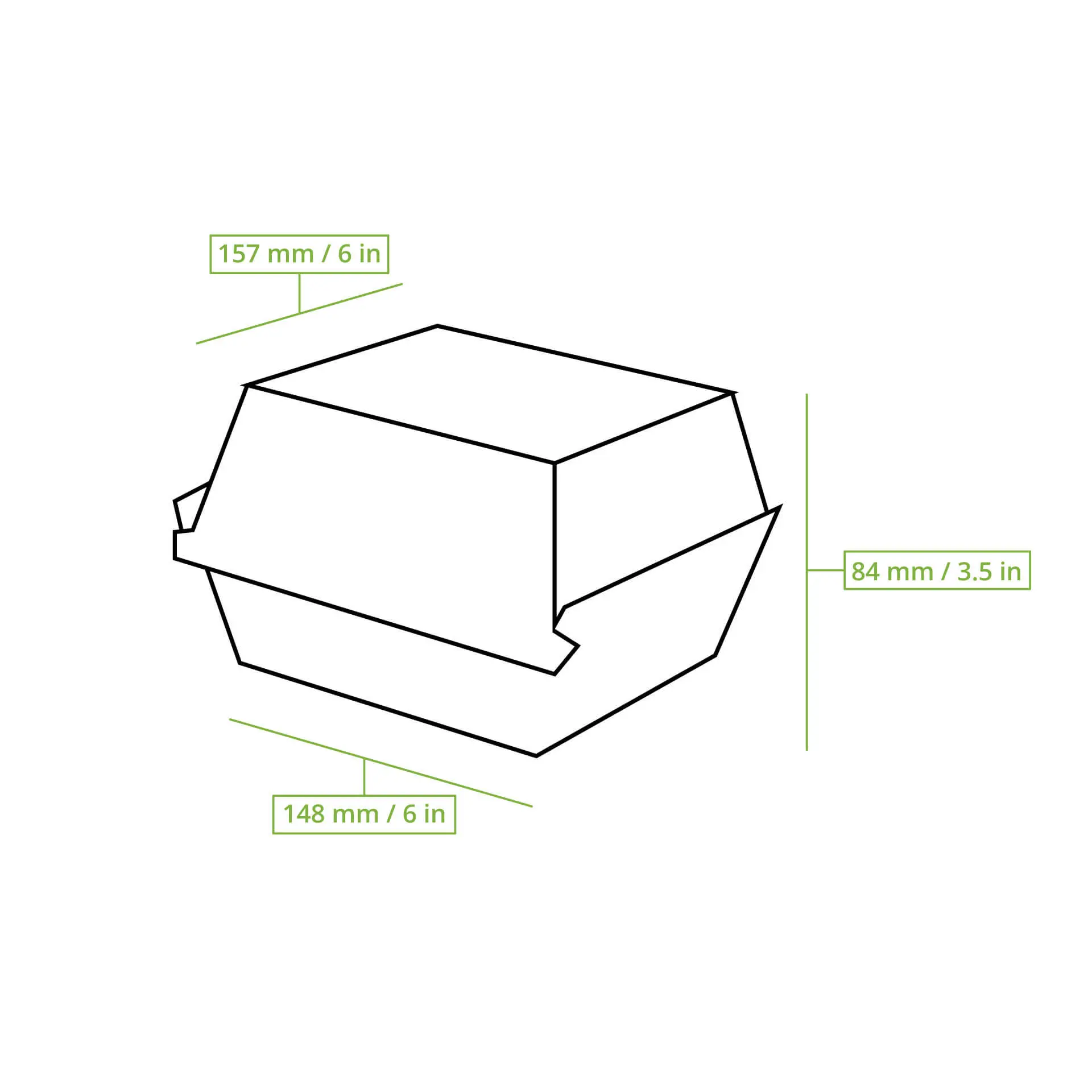 Mehrweg Burgerboxen "merways Box" 16 x 15 x 8,5 cm, Cashew / creme-weiß