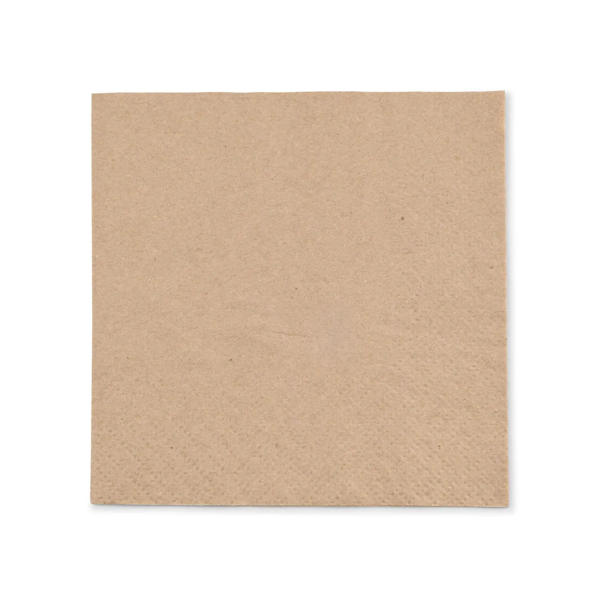 Tovagliolo di carta quadrato non sbiancato con design a 2 strati e simbolo di riciclo stampato in nero.