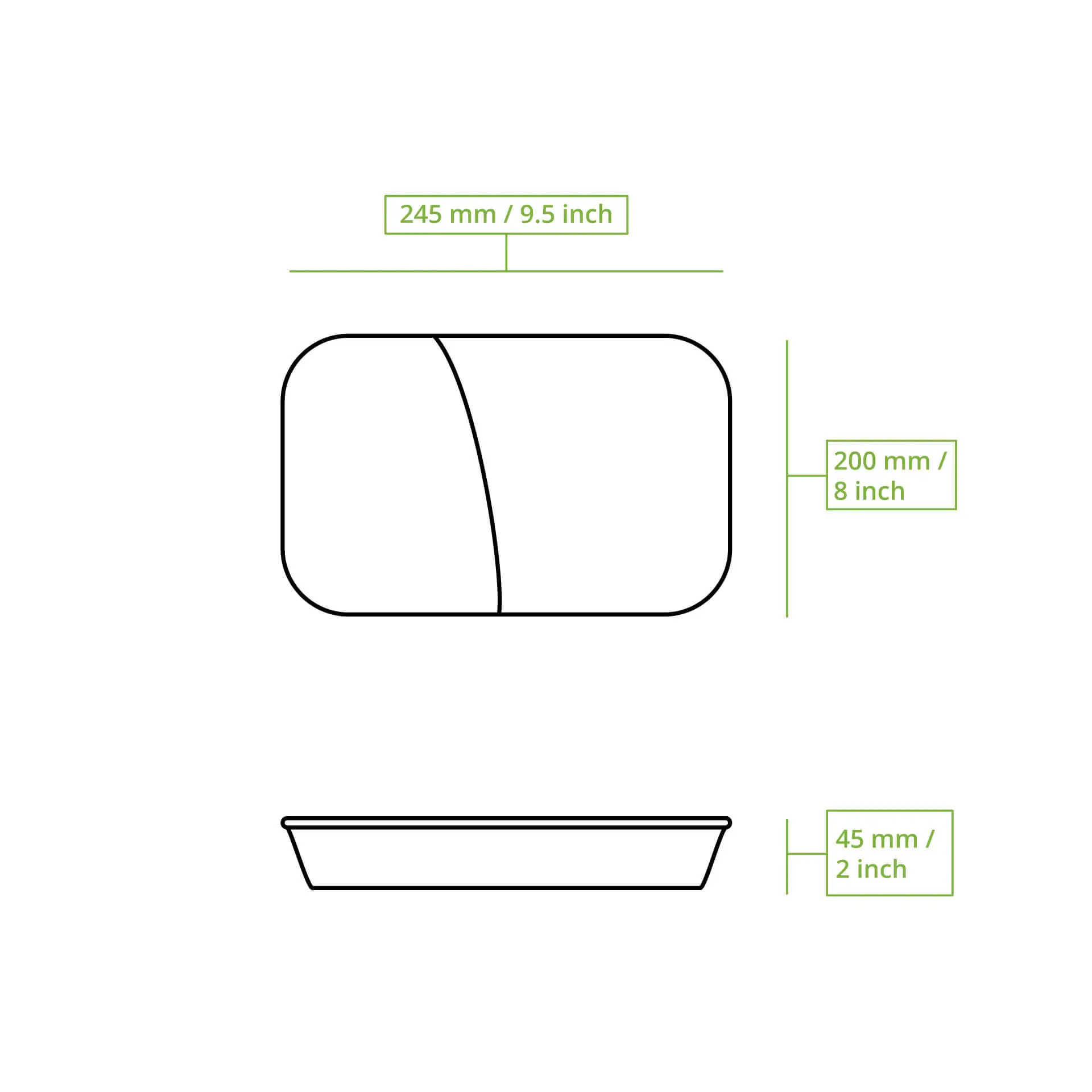 Mehrweg-Menü-Behälter "merways Box" 24,5 x 20 x 4,5 cm, 2 Kammern, HP4/2, Cashew / creme-weiß