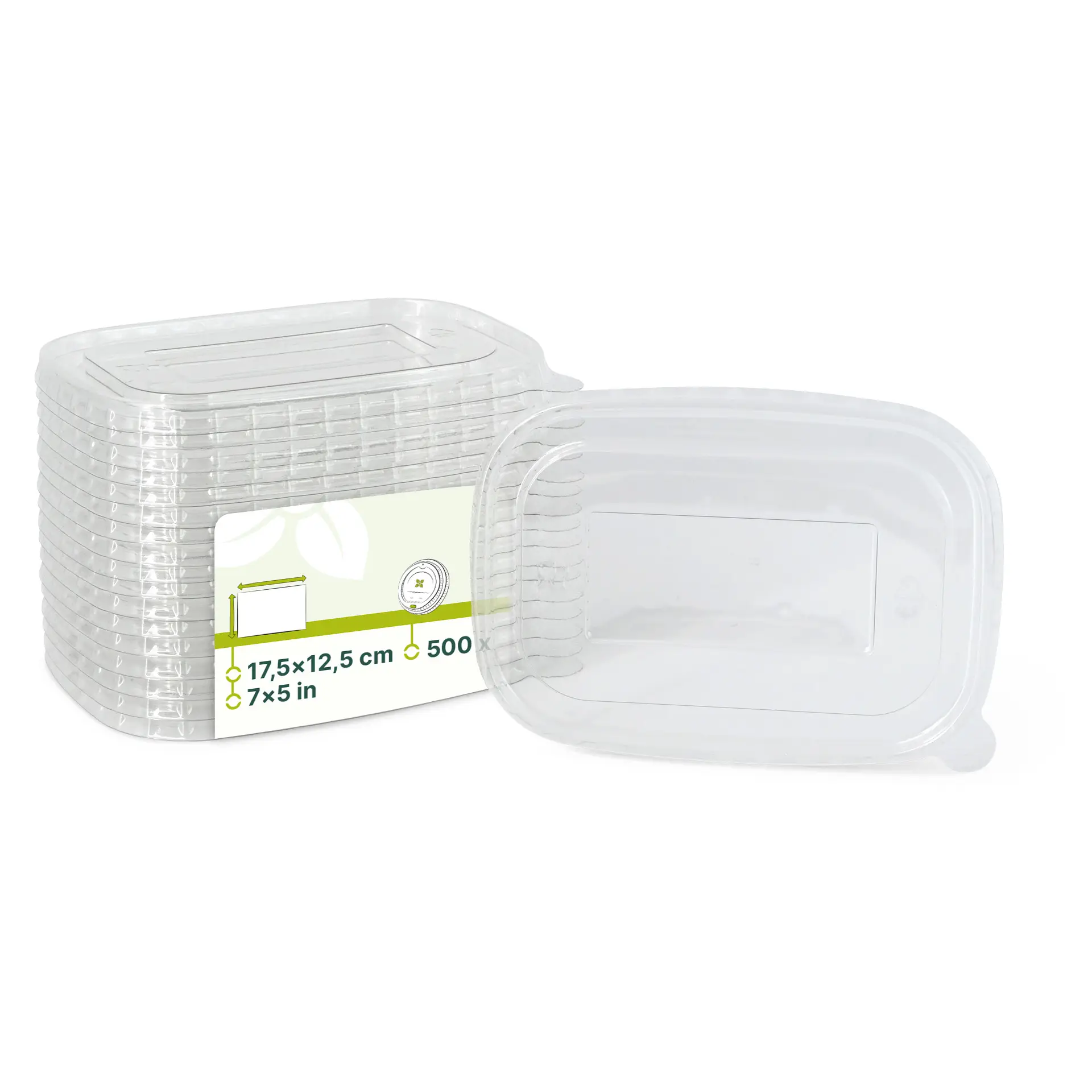 Deckel aus rPET 17,5 x 12,5 cm, klar, rechteckig